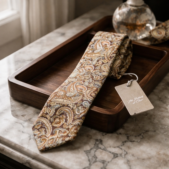 The Brothers At Otaa Other - The Brothers @ Otaa Handmade Brown and Yellow Paisley Tie